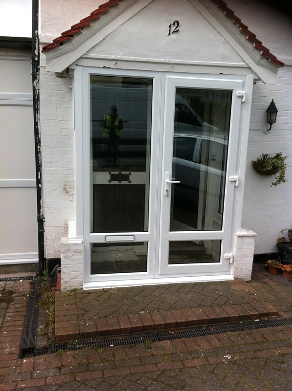 uPVC French doors fitted as front entrance in Luton