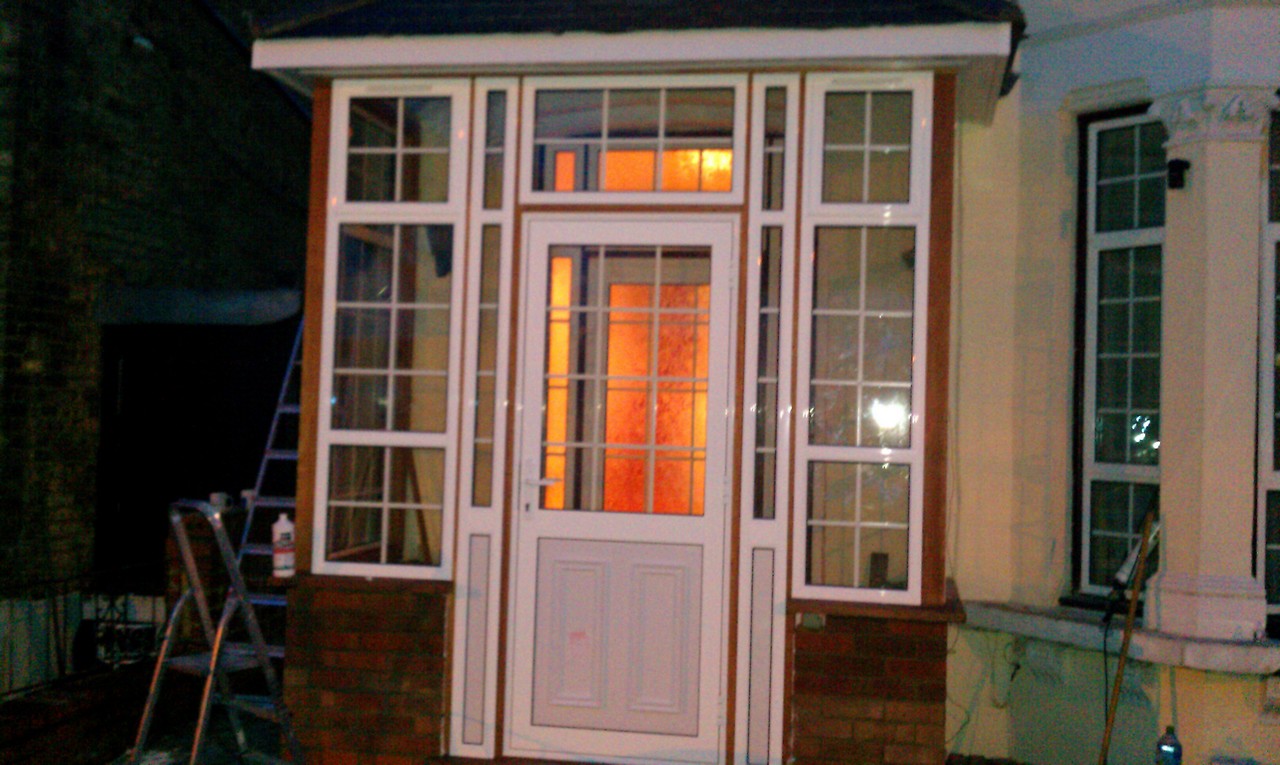 uPVC porch with Georgian bar glazing installed in Luton